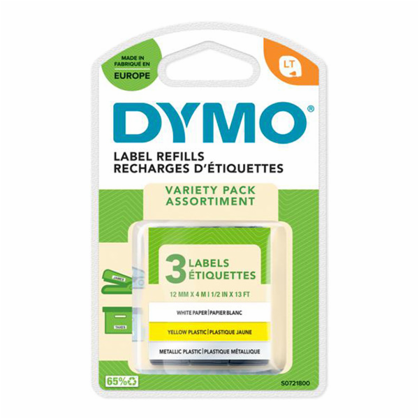 Dymo Letratag Starter Pack Pap./Plastik gelb, Metall silber