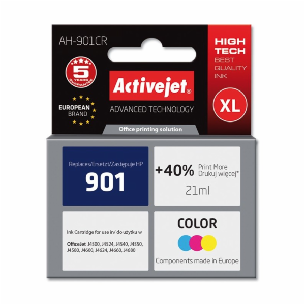 Activejet AH-901CR Inkoust (náhrada za HP 901 CC656AE; Pr...