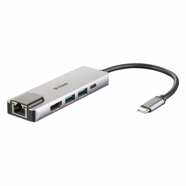 D-Link DUB-M520 5-in-1 USB-C Hub with HDMI/Ethernet and P...