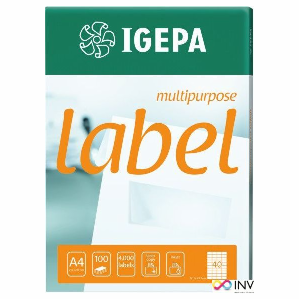 Mondi A4 IGEPA ETIKETY 70,0 X 36,0 MM BÍLÉ (100 ks)