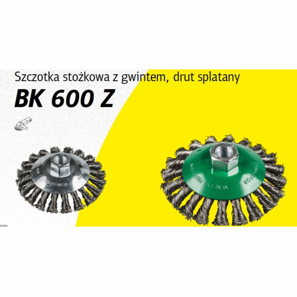Klingspor K. Kuželový kartáč 100 mm M14 BK600Z Zkroucený ...