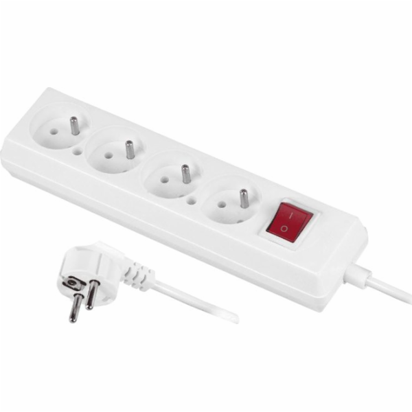 AWTools 4zásuvkový prodlužovací kabel 5m bílý (AW24642)