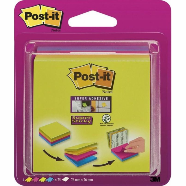 Post-It 3M Samolepicí kostka Multi POST-IT_ Super Sticky ...