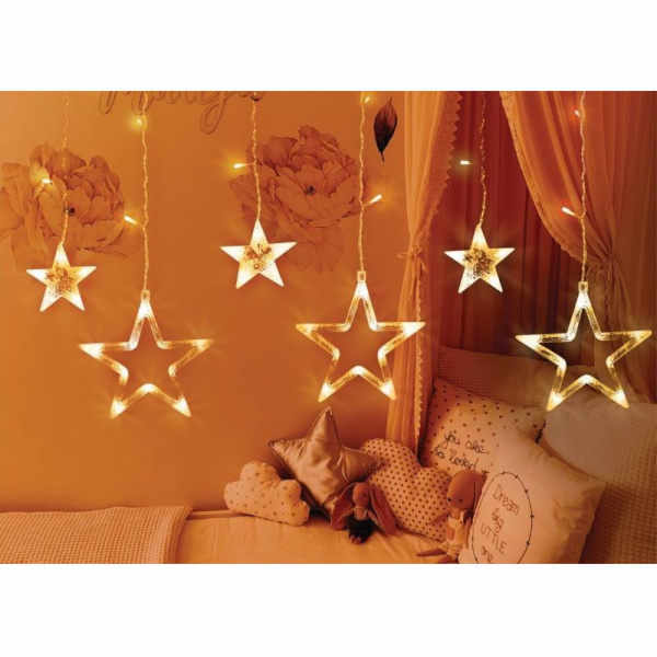NoName Světelná clona PR 138 LED, hvězdy, teplé bílé světlo
