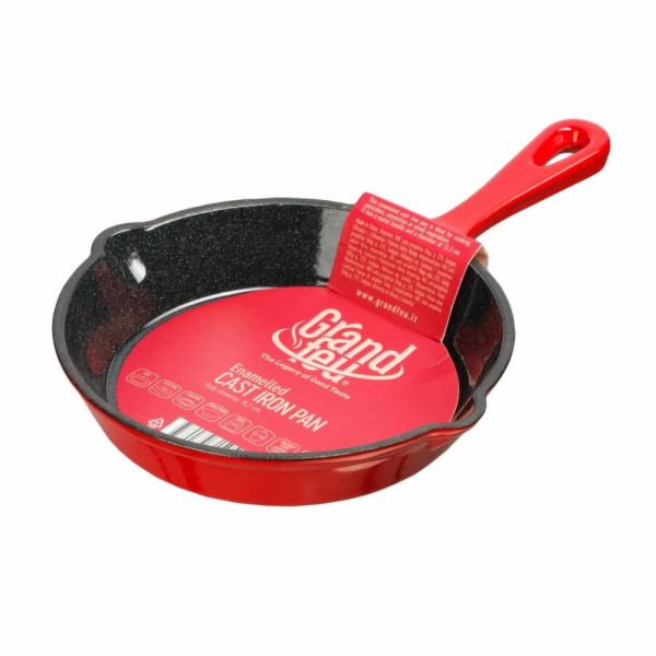 Litinová pánev GRAND FEU FRYP15R, O15,5 cm, červená