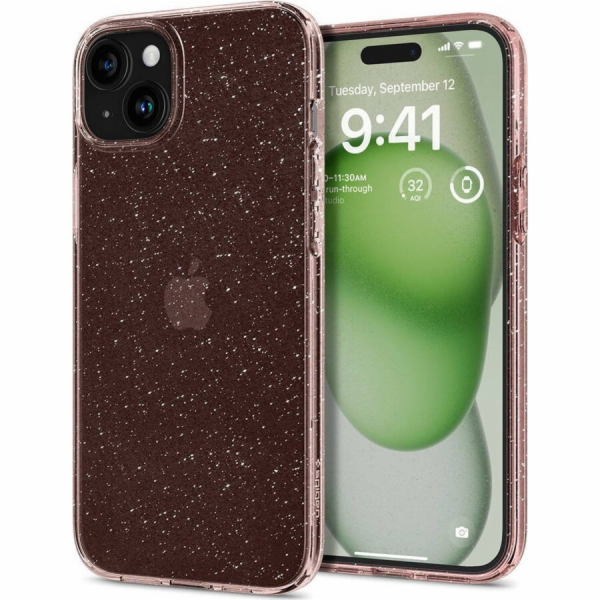 Spigen Spigen Liquid Crystal Glitter, růženín - iPhone 15...
