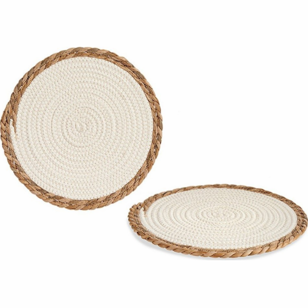 Bigbuy Home Prostirky na stůl Bílo-hnědé vlákno (30 cm)