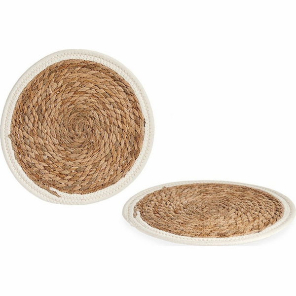 Bigbuy Home Prostirky na stůl Hnědobílé vlákno (30 cm)