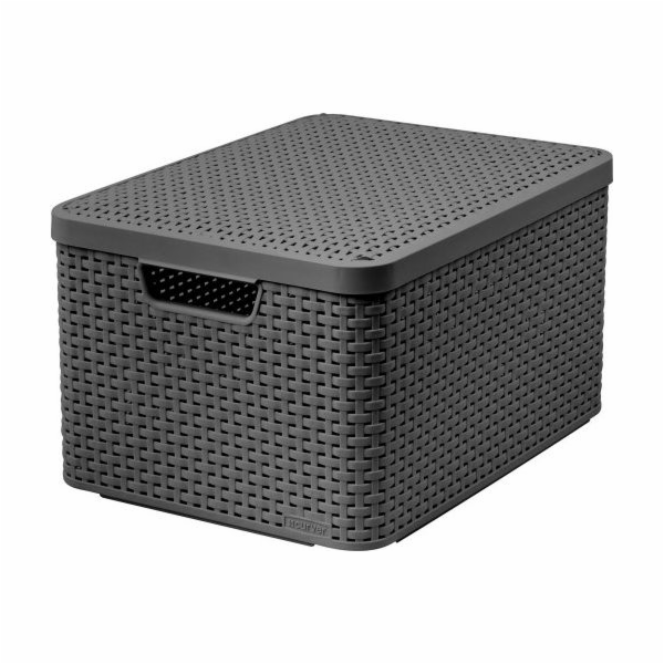 Curver Košík s víkem, styl S, 28,5 x 19,4 x 13 cm, šedý