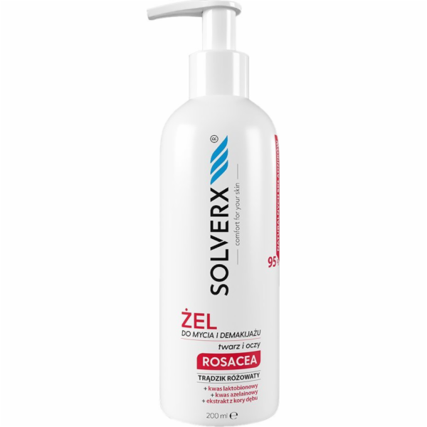 Solverx Rosacea Čisticí a odličovací gel na obličej a oči...