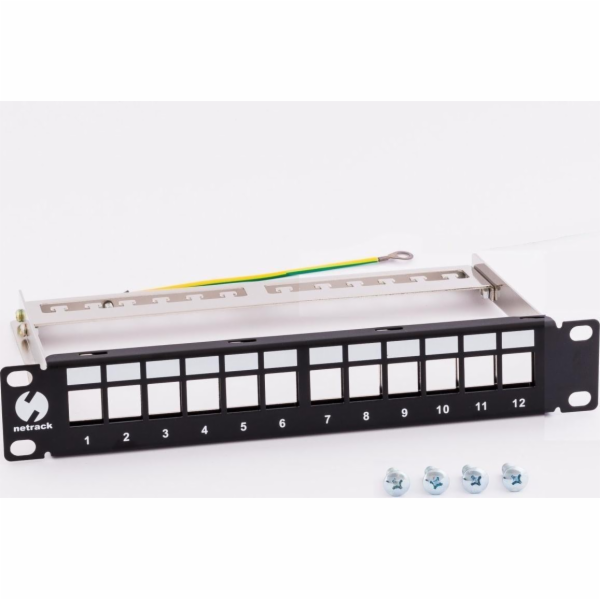 NetRack Patch panel 10, 12x keystone slot, UTP (104-22)