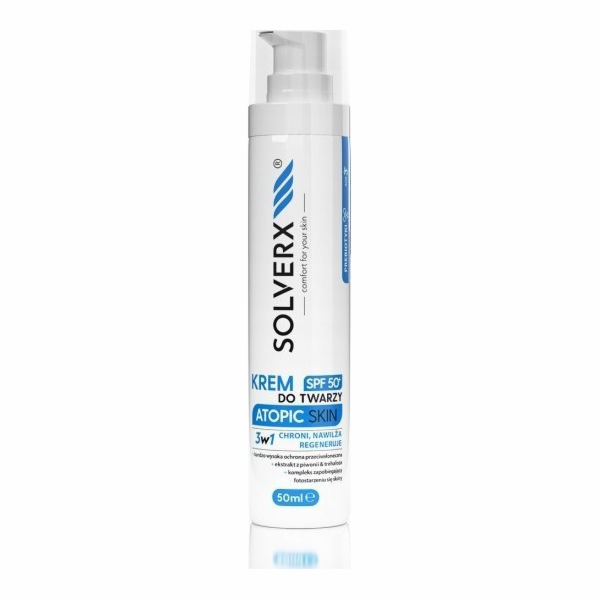 Solverx SOLVERX Atopic Skin 3v1 pleťový krém s SPF50+ - A...