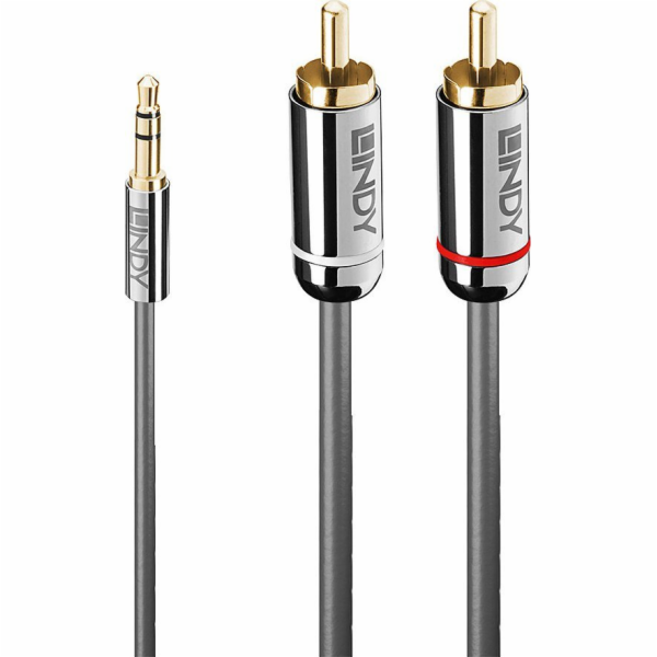 Lindy kabel Jack 3,5 mm - RCA (Cinch) x2 0,5 m stříbrný (...