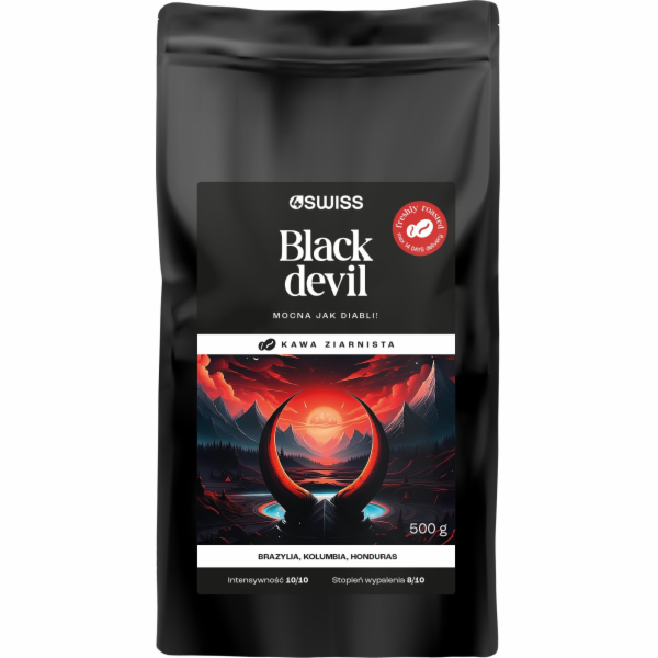 4Swiss čerstvě pražená kávová zrna Swiss Black Devil 500 g