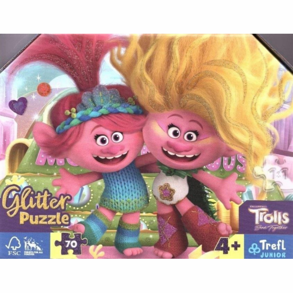 Trefl Puzzle 70 dílků Třpytiví trollové v třpytivé krabič...