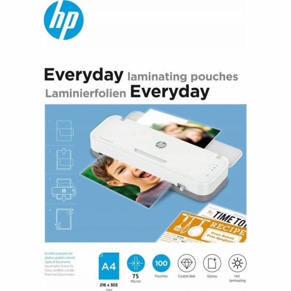 HP Laminovací kapsy HP EVERYDAY, A4, 75 mikronů, 100 ks, ...