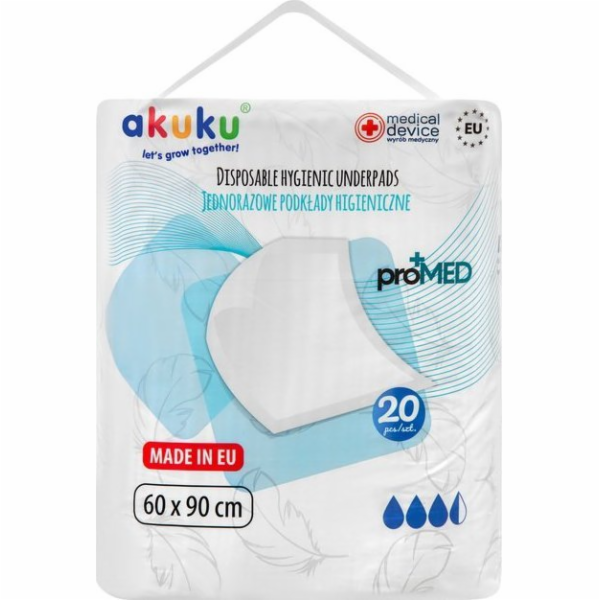 Akuku A0144 JEDNORÁZOVÁ PODLOŽKA 60 X 90 PROMED 20 KS