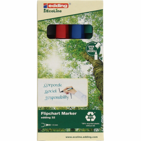 Edding E-32 EDDING Popisovač flipchart Ecoline, 1-5mm, 4 ...