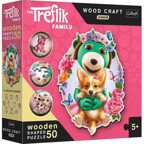 Trefl PUZZLE 50 Dřev. Treflik Family WesołeTref.20206