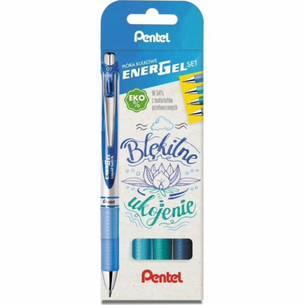 Pentel Kuličková pera EnerGel BL77 modrá s uklidňujícím e...