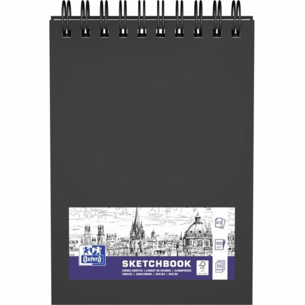 Oxford Sketchbook SKETCHBOOK dvojitá spirála na krátké st...