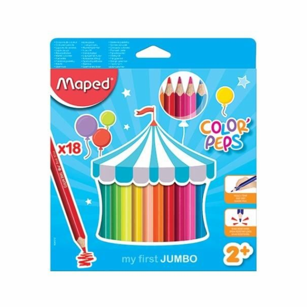 Maped Tužky Colorpeps Jumbo trojúhelníkové, 18 barev (834...