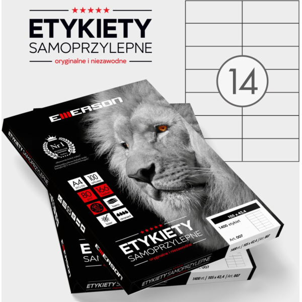 Emerson ETIKETY A4 105X42,4MM 100 LISTŮ ETA4097X424W