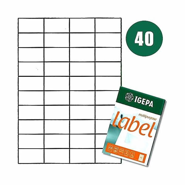 Biurfol ETIKETY A4 IGEPA 52,5 X 29,7 MM BÍLÉ (100 ks)