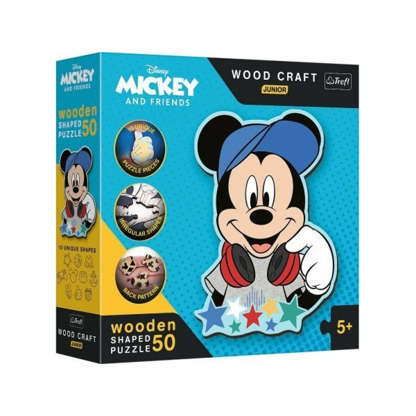 Trefl PUZZLE 50 dřevěných. Disney ve světě Mickeyho 20199