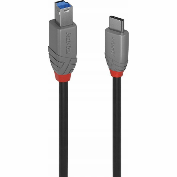 Lindy USB kabel USB-C - USB-B 0,5 m černý (36665)