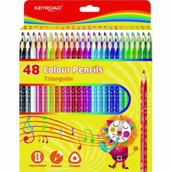 Keyroad Tužky KEYROAD, trojúhelníkové, 3 mm, 48 ks, krabička