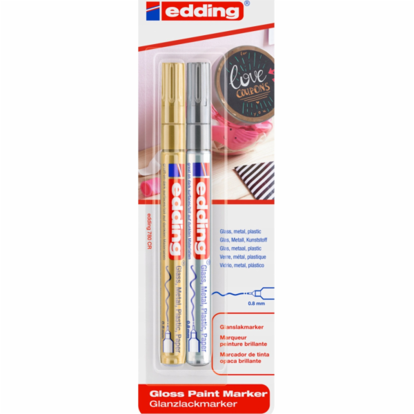 Edding Lesklý olejový popisovač e-780 EDDING, 0,8 mm, 2 k...