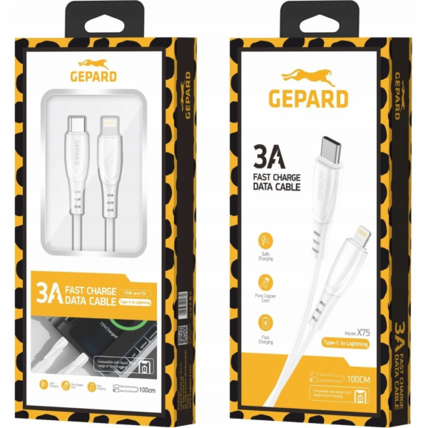 Gepard USB kabel USB-C - Lightning 1 m bílý (GEP CABCL3A)