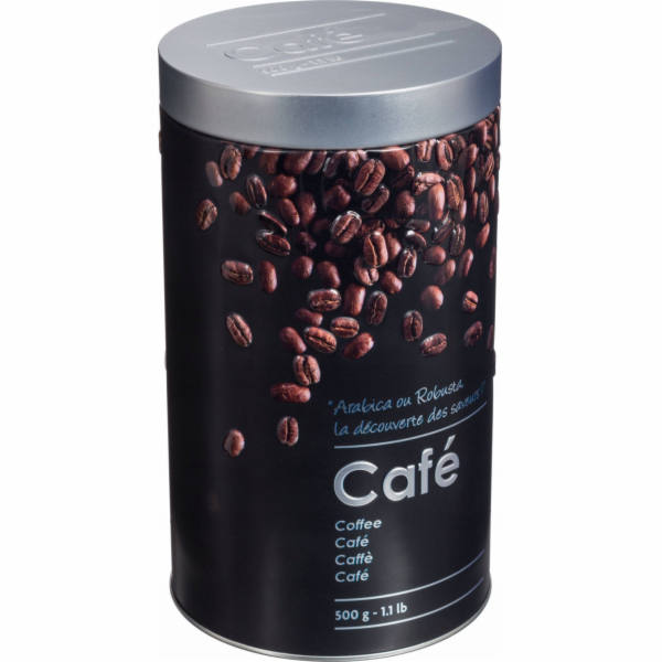 5five Plechovka na kávu , 500 g, kovová, černá