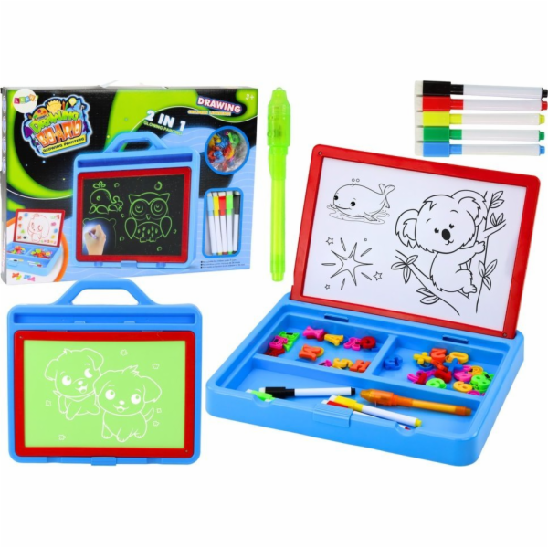 LeanToys Magnetická kreslicí deska 2 v 1 světelným malováním