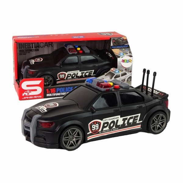 LeanToys Sportovní auto Policejní 1:16 Černý zvuk