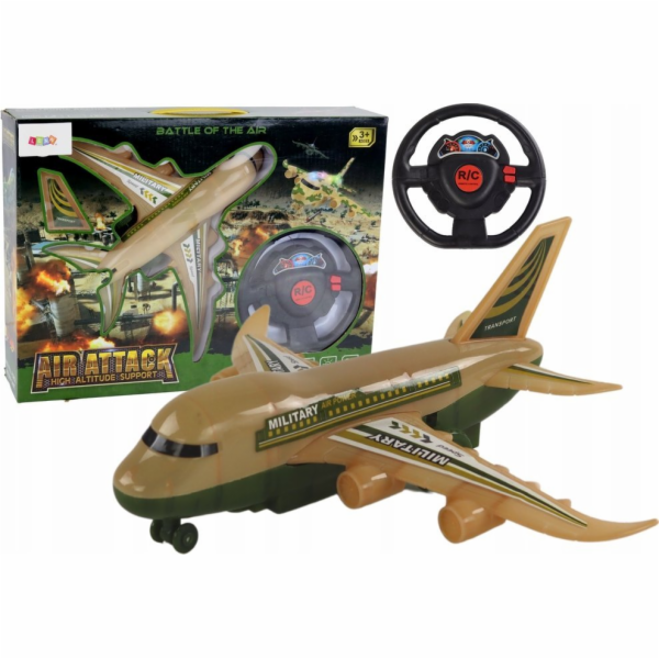 LeanToys Dálkově ovládané vojenské RC letadlo se světly D...