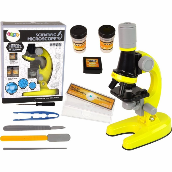 LeanToys Dětská vzdělávací sada mikroskopů žlutá