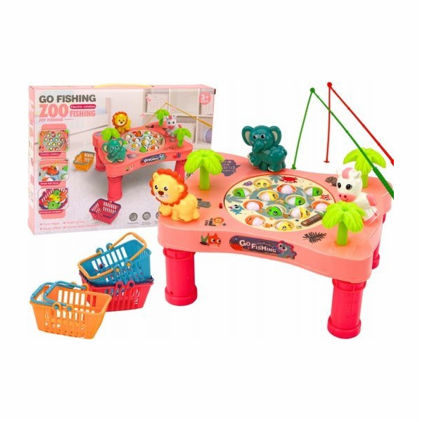 LeanToys Rybářská dovednostní hra Růžový stůl