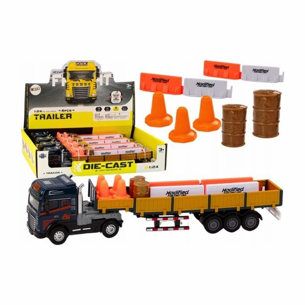 LeanToys Nákladní automobil s přívěsem Modrý 1:24 Přísluš...