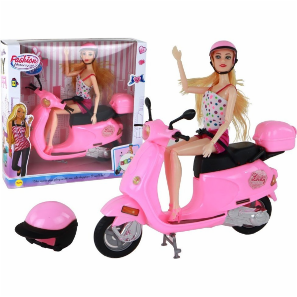 LeanToys Sada panenek Pink Scooter s pohyblivými částmi