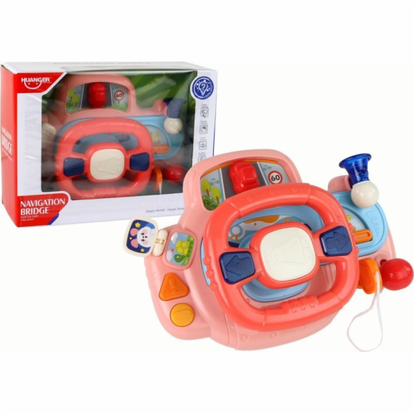 LeanToys Interaktivní volant Růžový simulátor jízdy Multi...