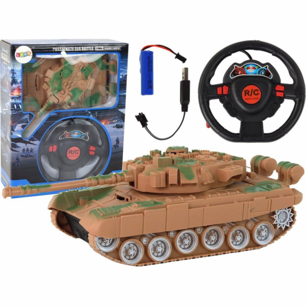 LeanToys Dálkově ovládaný R/C Tank Světla Zvuk Písek 1:18...