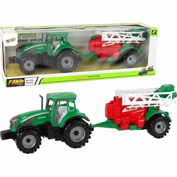 LeanToys Zelený farmářský traktor s červeno-zeleným třecí...
