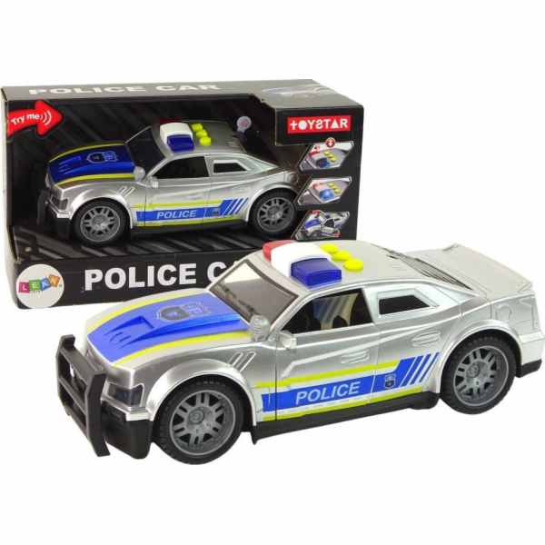 LeanToys Auto Policejní 1:14 Světla a zvuky Stříbrná