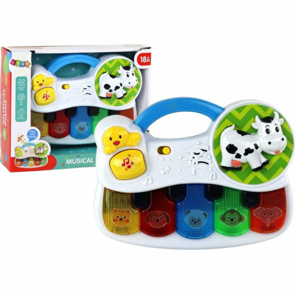 LeanToys Malé piano pro batolata Zvířata Světla Zvuky