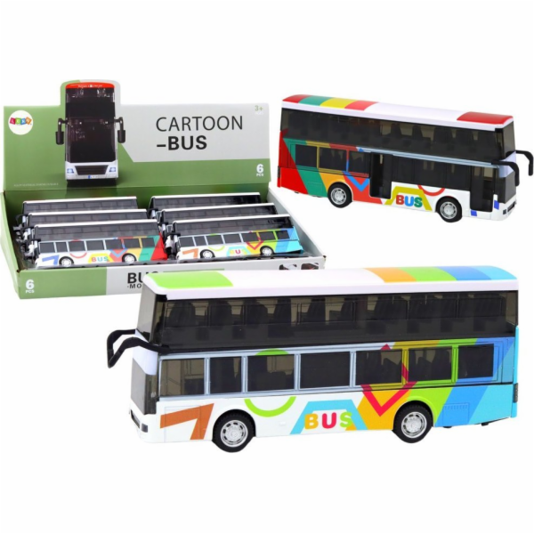 LeanToys Dvoupatrový motorizovaný kovový autobus s barevn...