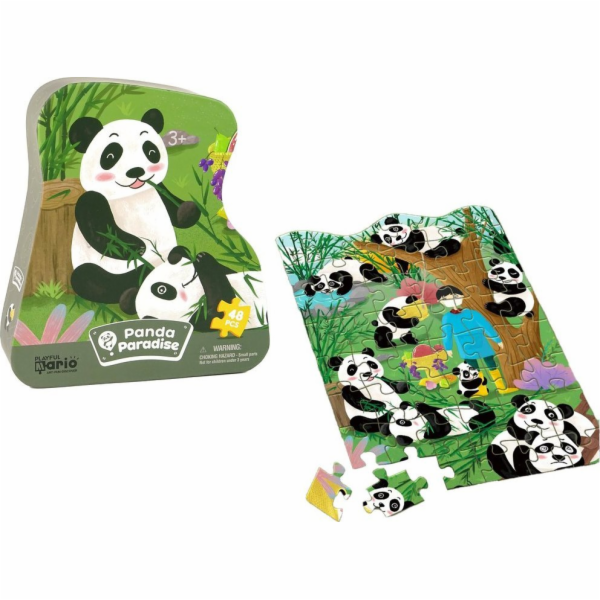 LeanToys Puzzle Panda bambusový les 48 dílků