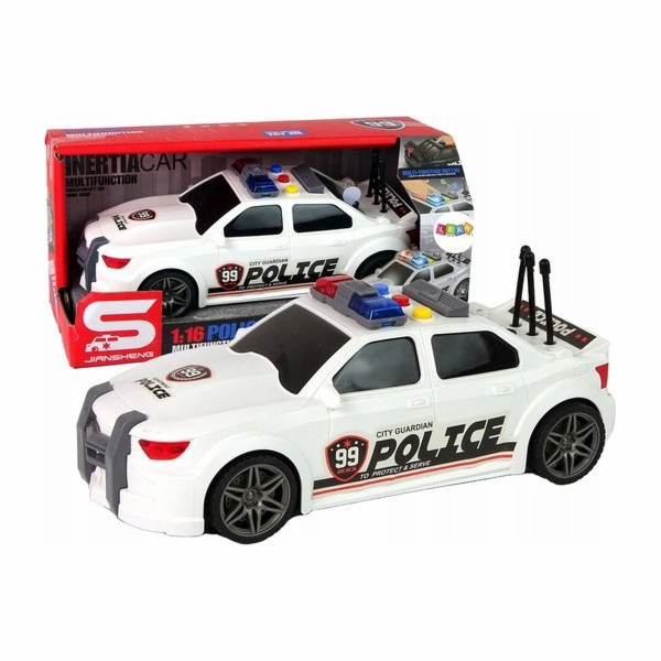 LeanToys Sportovní auto Policejní 1:16 Bílý zvuk