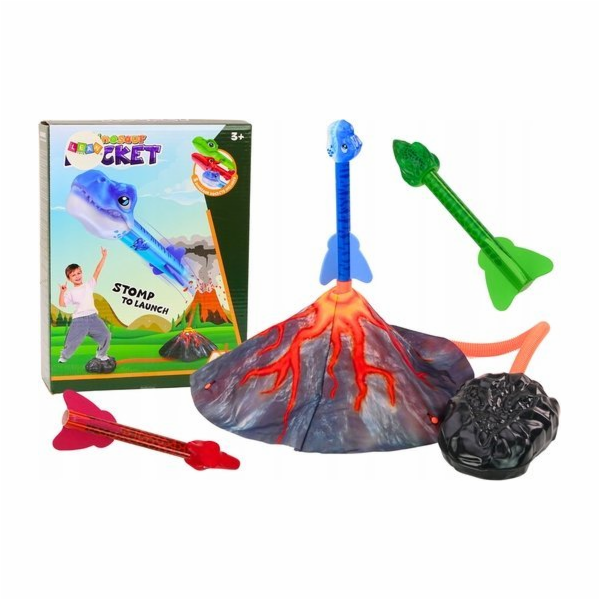 LeanToys Herní sada s nastavitelným raketometem a dinosau...